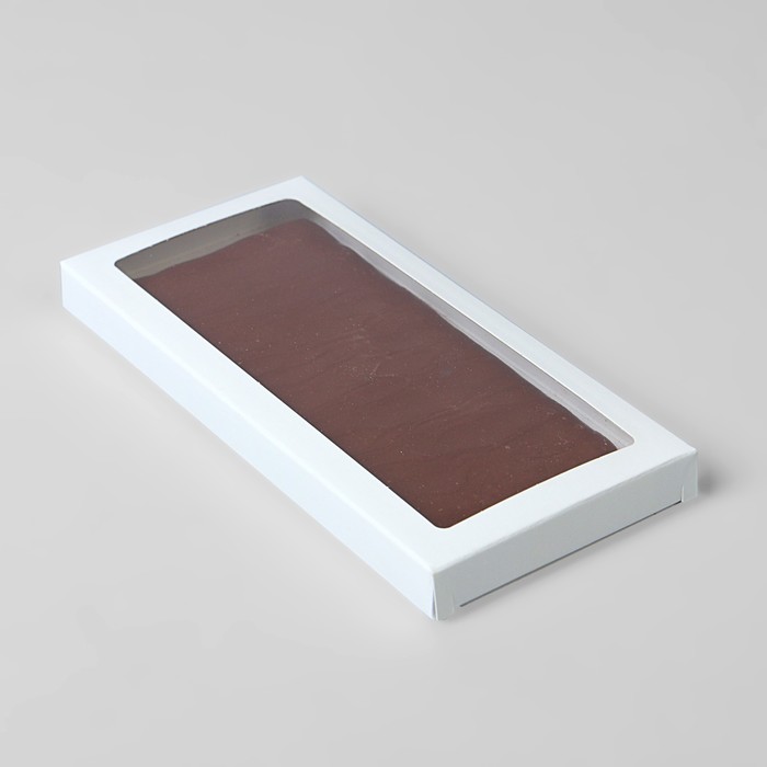 Подарочная коробка под плитку шоколада, 17,1 х 8 х 1,4 см – БЕЛАЯ