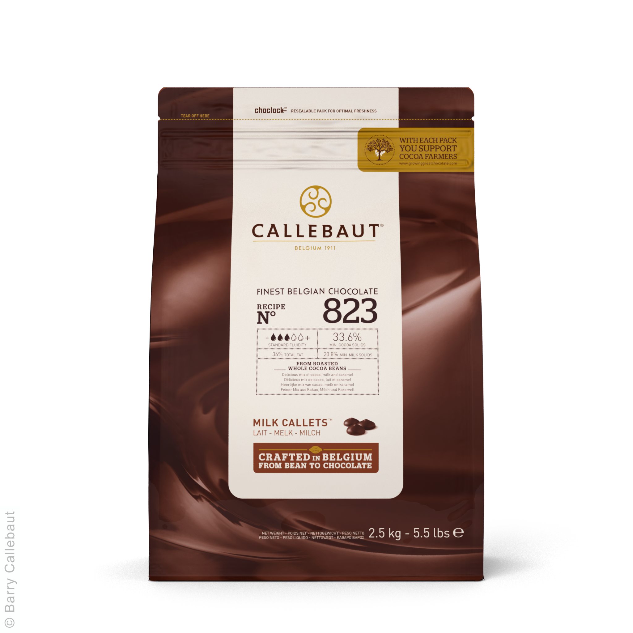 Шоколад Молочный 33,6% таблетки Callebaut  2,5 кг