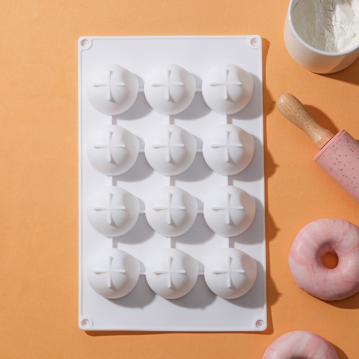 Форма выпечки и муссовых десертов Доляна «Бабл», 29×18×3 см, 12 ячеек, цвет МИКС