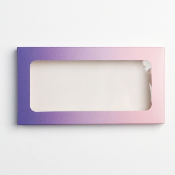 Коробка для шоколада «Градиент» ( розово- фиолетовый)( под плитку)  , с окном, 17,3 × 8,8 × 1,5 см